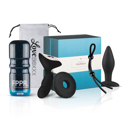 Loveboxxx Solo Box Man Gift Set|Front View|"mens pleasure kit - front view"