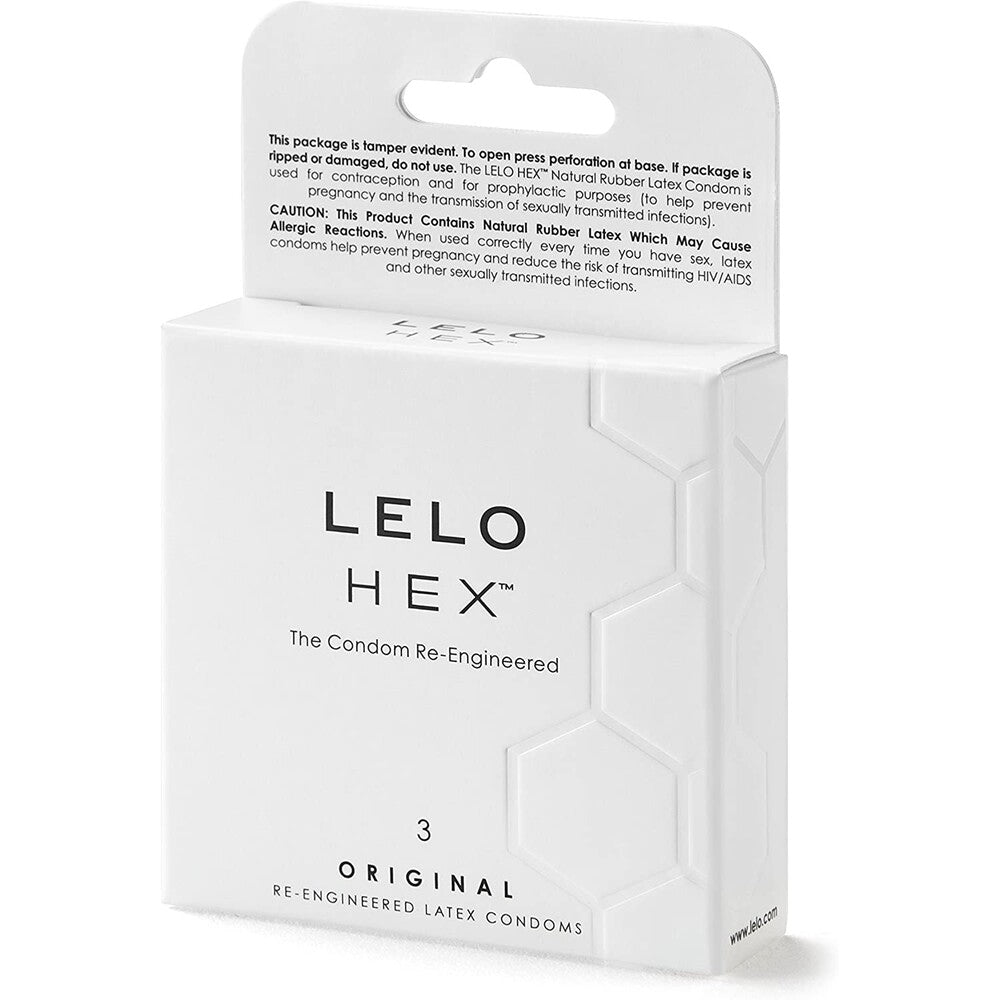 Lelo Hex Original Condoms 3 Pack|Front View|"condom design-front view"|