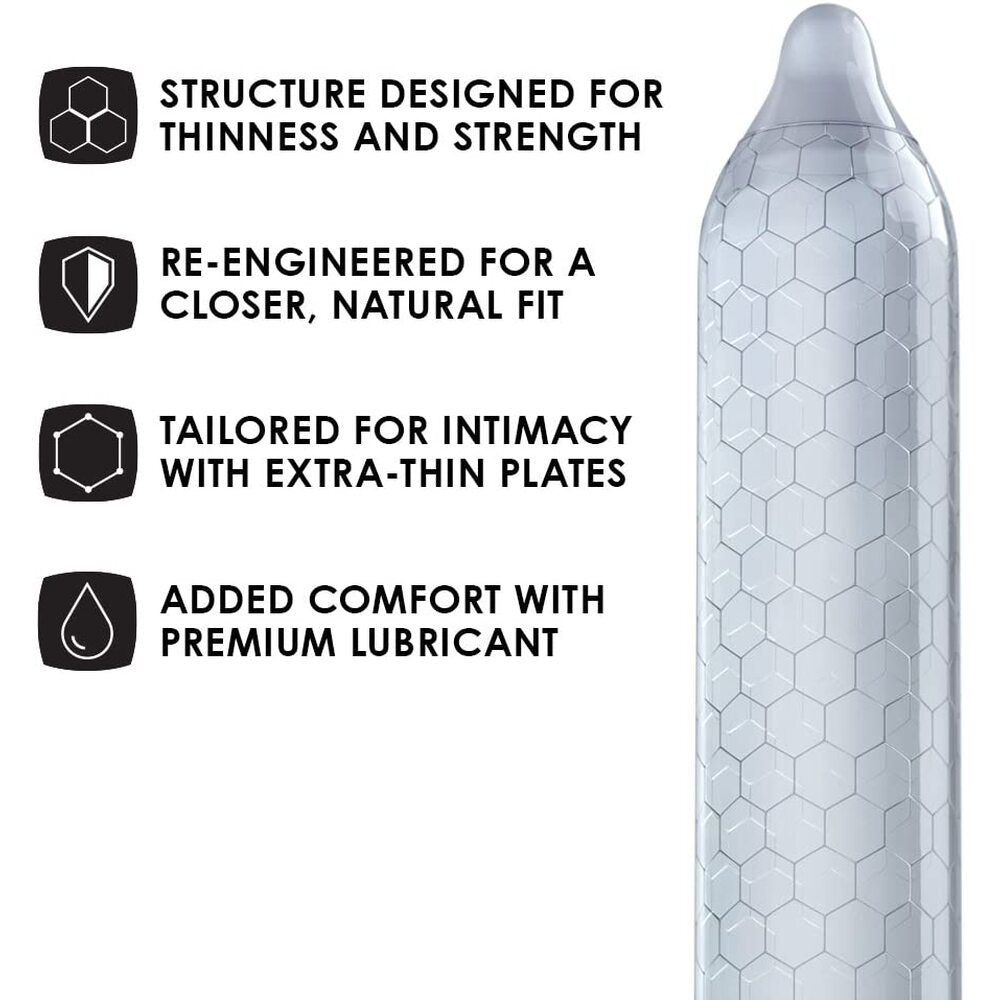 Lelo Hex Original Condoms 3 Pack|Side View|"pack features-side view"|