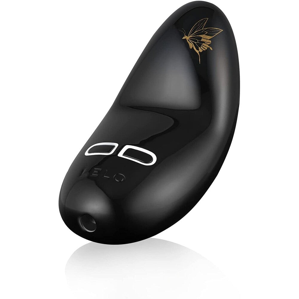 Lelo Nea 2 Clitoral Massager Obsidian Black|Front View|"Obsidian black massager - front view"