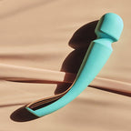 Lelo Smart Wand 2 Large Aqua | Angle | "waterproof wand massager design - angle view"