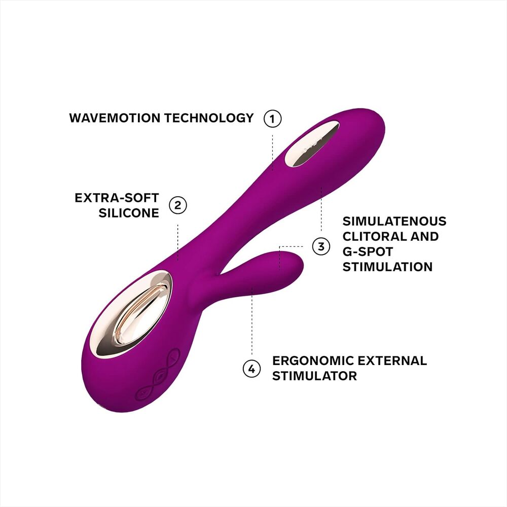 Lelo Soraya Wave Rose Dual Waterproof Rechargeable Vibrator|Detail View|"Multi-function controls - detail view"