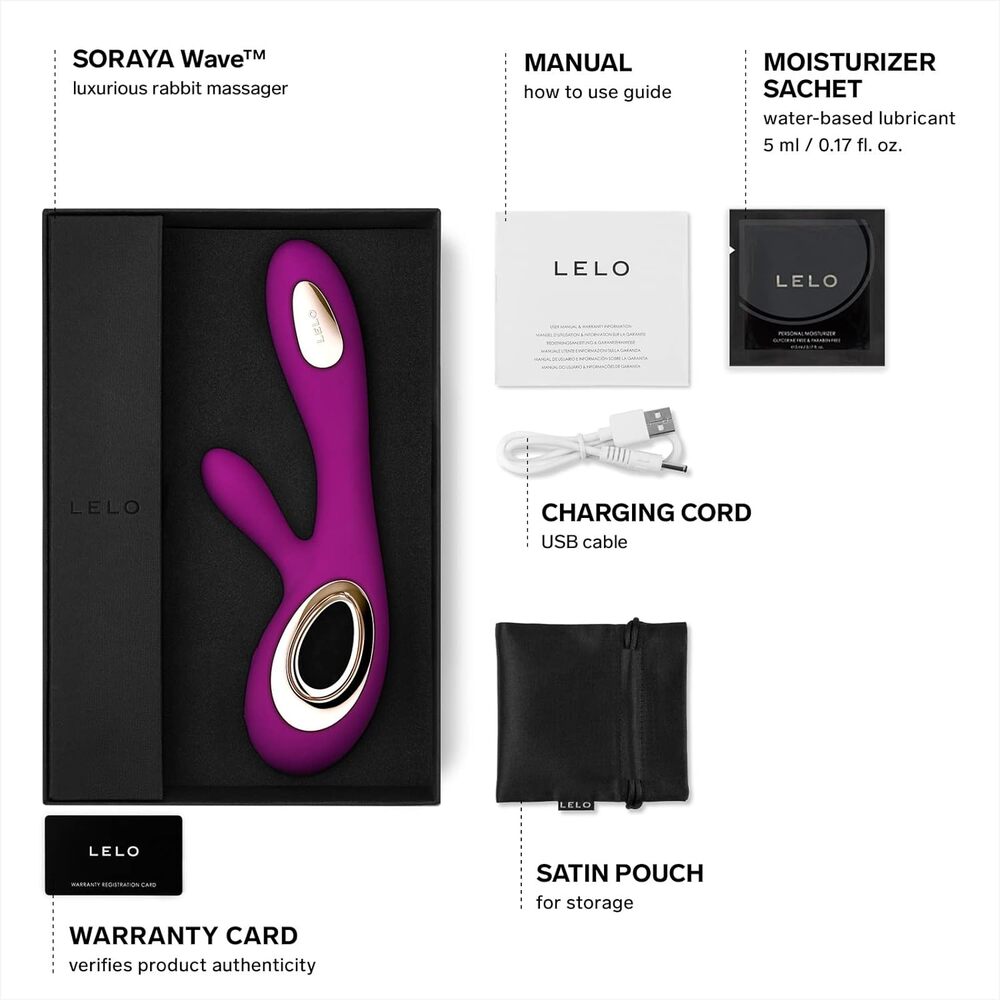 Lelo Soraya Wave Rose Dual Waterproof Rechargeable Vibrator|Kit View|"Complete luxury system - kit view"