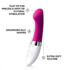 Lelo-Gigi-2-Deep-Rose-G-Spot-Vibrator|Side View|"flattened tip design-side view"