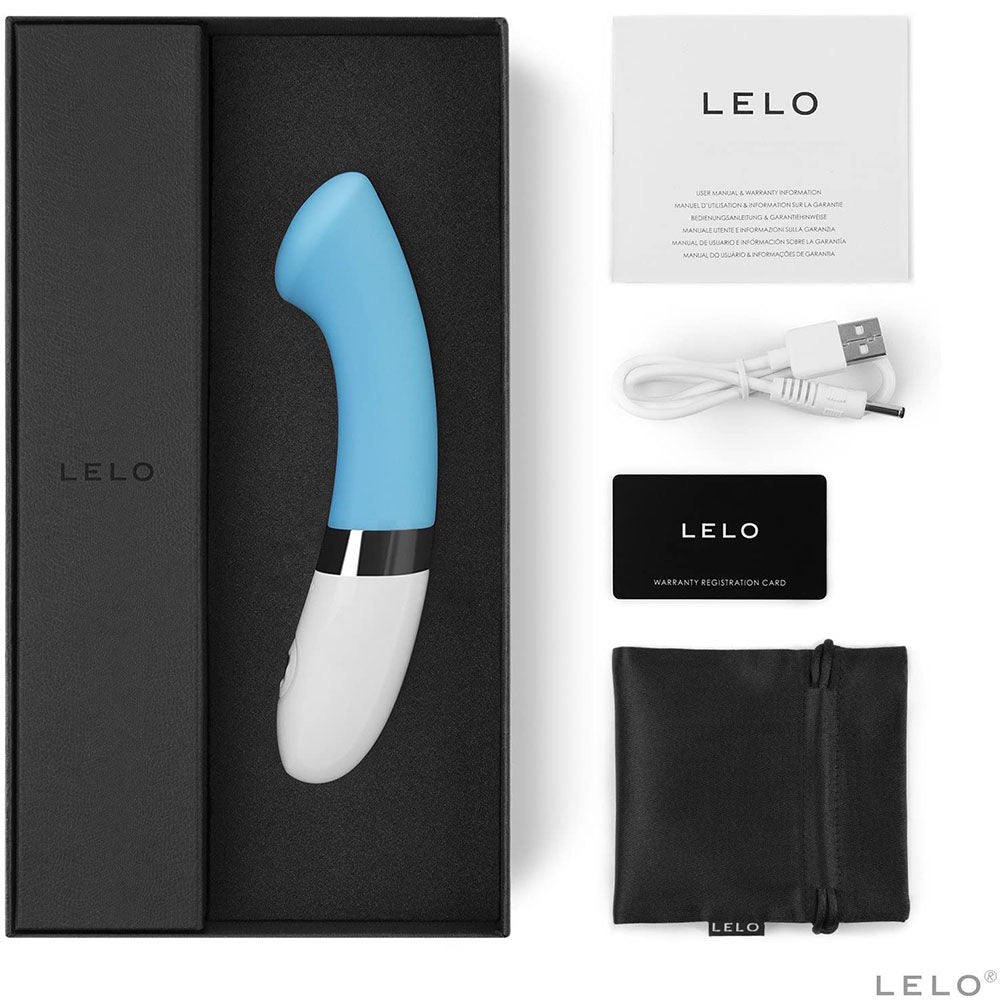 Lelo-Gigi-2-Turquoise-Blue-G-Spot-Vibrator|Side View|"curved design-side view"