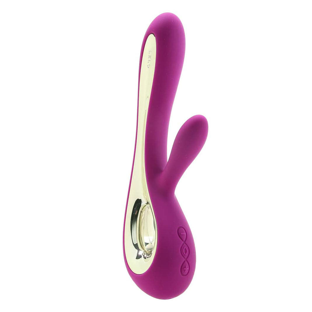 Lelo Soraya 2 Dual Rabbit Vibrator Deep Rose|Front View|"Deep rose dual action vibrator - front view"