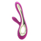 Lelo Soraya 2 Dual Rabbit Vibrator Deep Rose|Side View|"Premium rabbit stimulator - side view"
