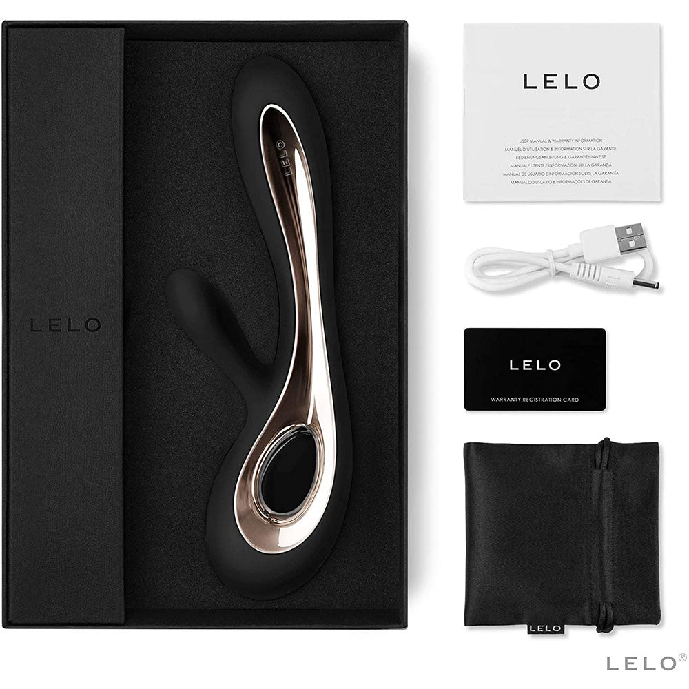 Lelo-Soraya-2-Dual-Rabbit-Vibrator-Black|Side View|"luxury design-side view"
