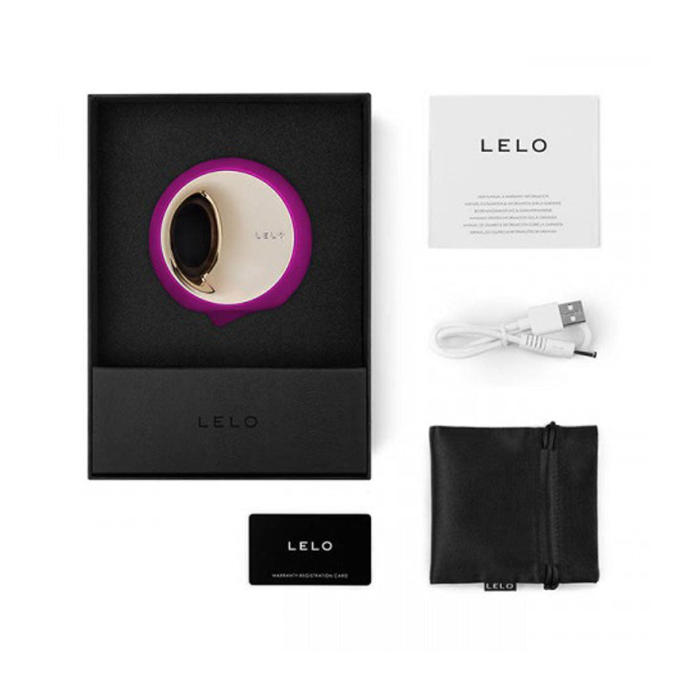 Lelo Ora 3 Deep Rose Oral Sex Stimulator|Side View|"Premium pleasure device - side view"