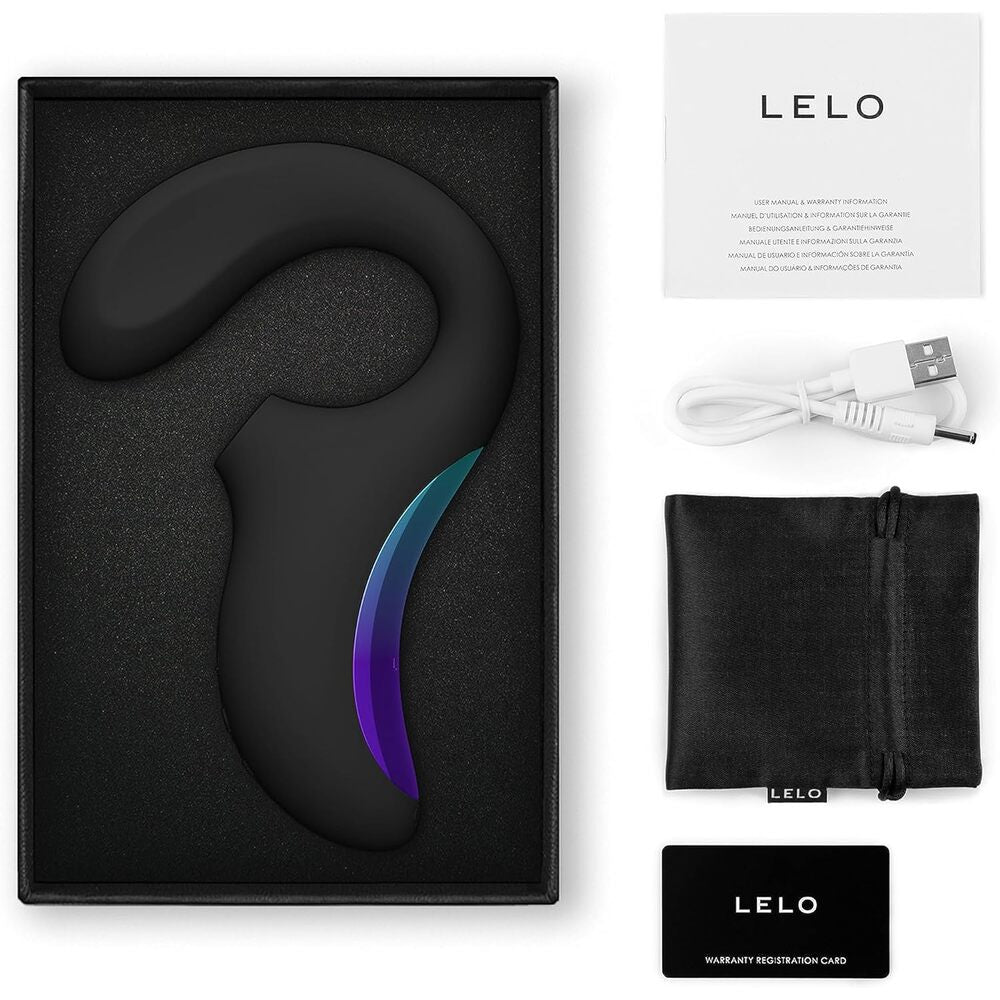 Lelo-Enigma-Dual-Massager-Black|Kit View|"complete pleasure set-kit view"