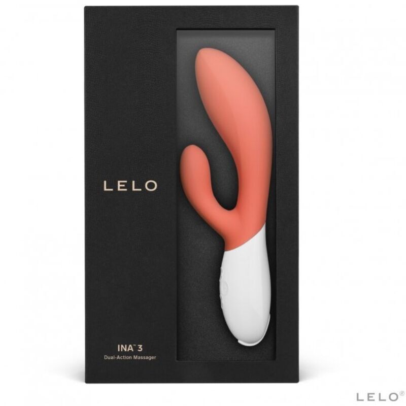 Lelo Ina 3 Dual Action Massager Coral|Detail View|"Multi-function controls - detail view"