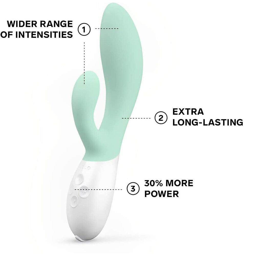 Lelo Ina 3 Dual Action Massager Seaweed|Side View|"Premium pleasure device - side view"