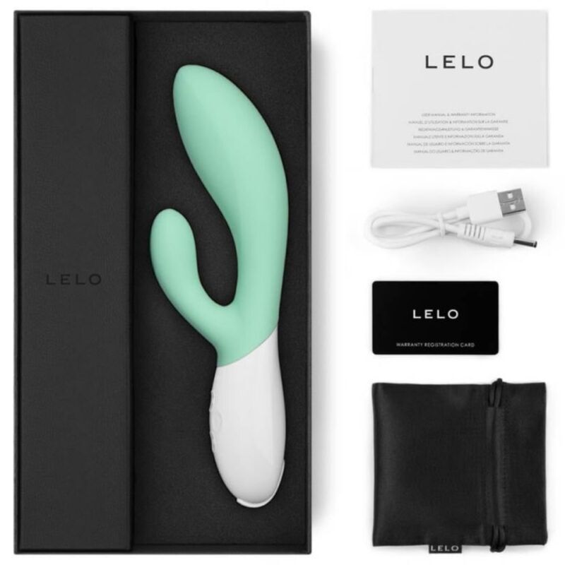 Lelo Ina 3 Dual Action Massager Seaweed|Detail View|"Multi-function controls - detail view"