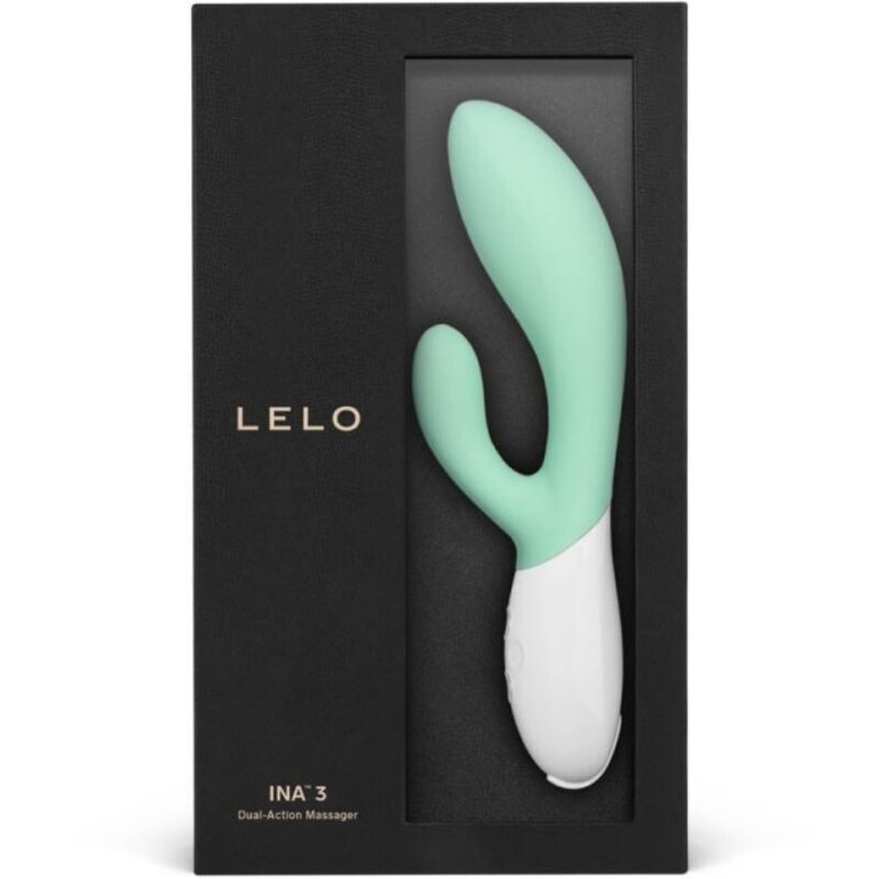 Lelo Ina 3 Dual Action Massager Seaweed|Kit View|"Complete luxury pleasure system - kit view"