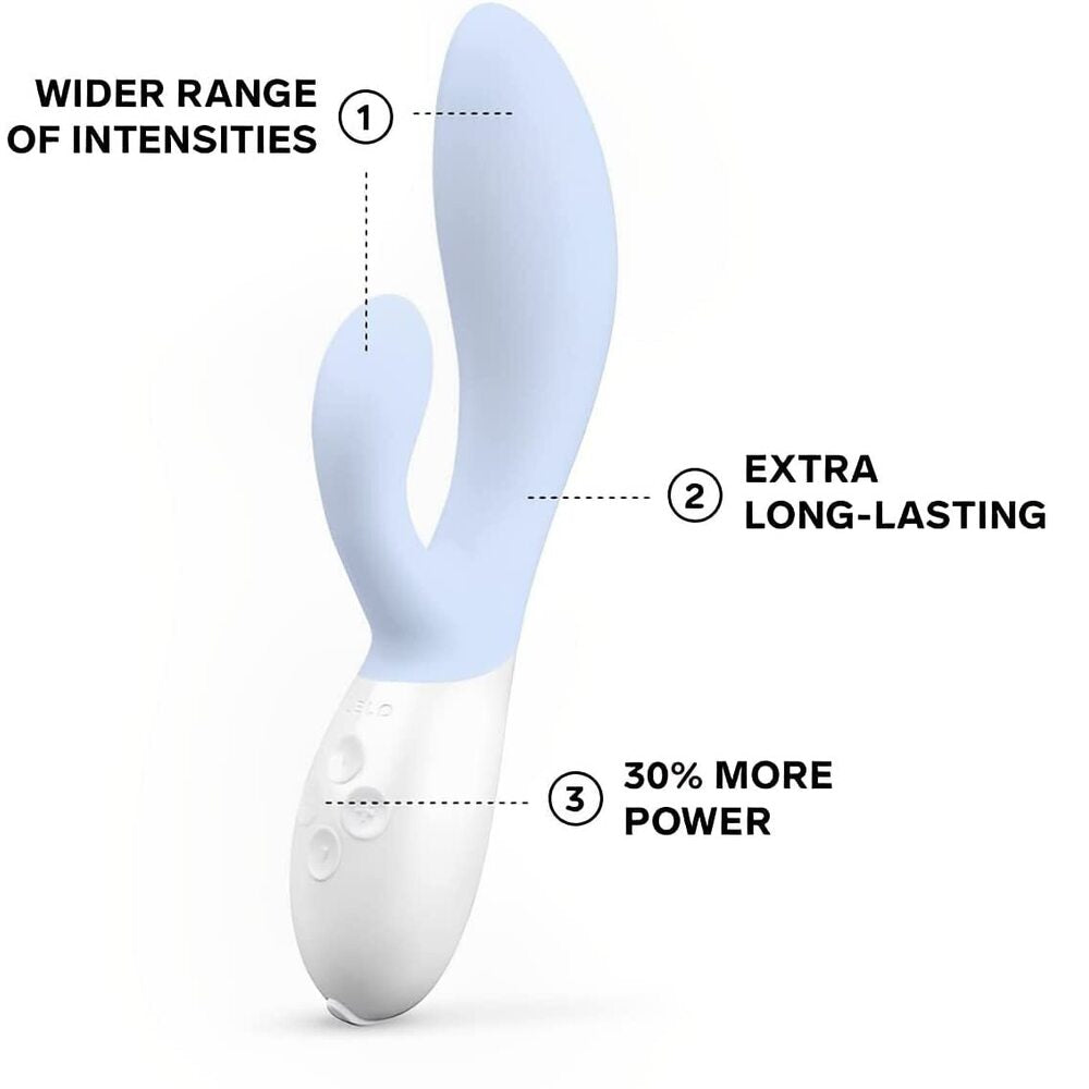 Lelo Ina 3 Dual Action Massager Seafoam|Side View|"Premium pleasure device - side view"