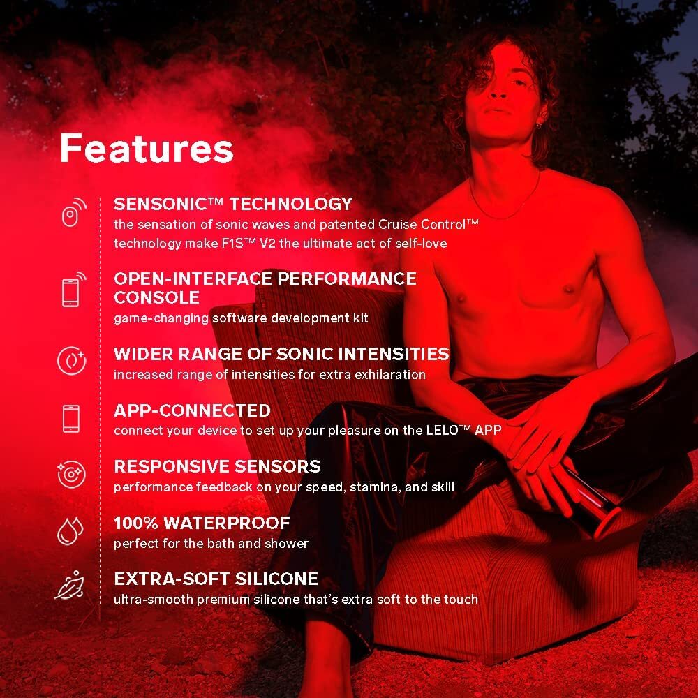 Lelo F1S V2X Masturbator Red|Detail View|"surface detail - detail view"