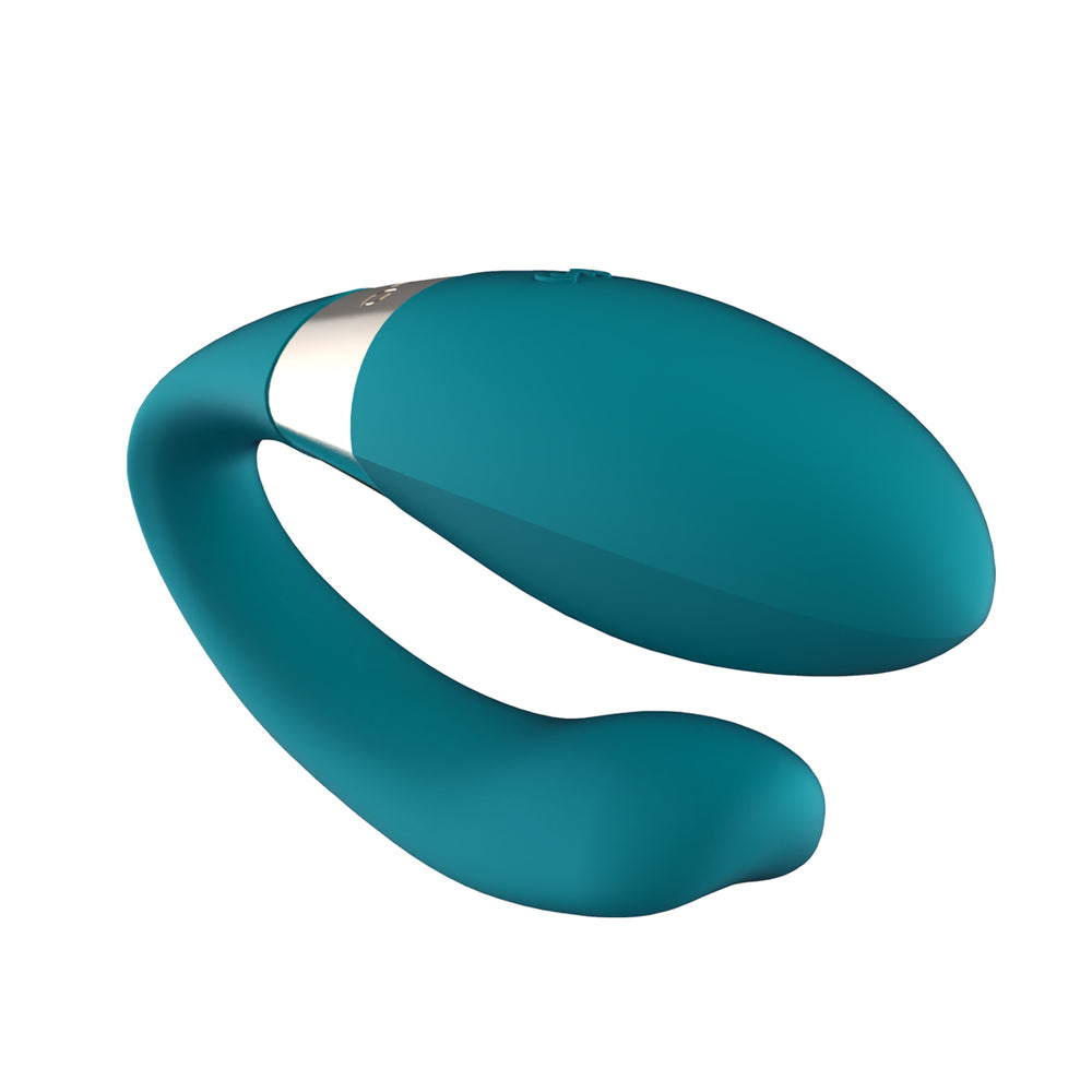 Lelo Tiani Duo Couples Massager Ocean Blue|Detail View|"Multi-function controls - detail view"