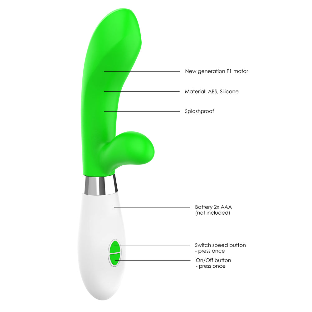Luminous Achilles Ultra Soft Clit Stim Vibe Green|Side View|"Premium vibrating device - side view"