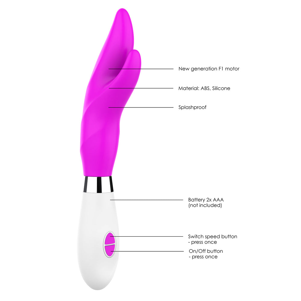 Luminous Athos Ultra Soft Clit Stim Vibe Fuchsia|Side View|"Ultra-soft vibrating device - side view"