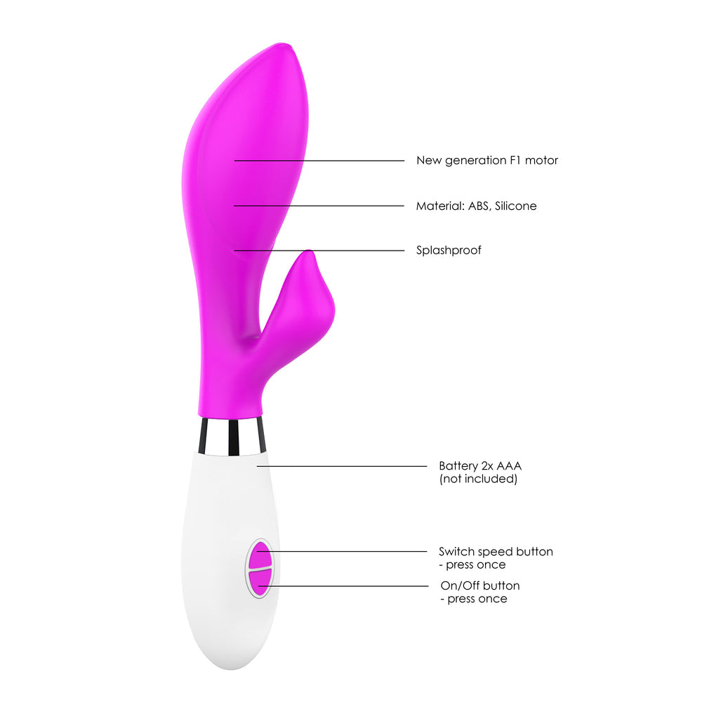 Luminous Achelois Ultra Soft Clit Stim Vibe Fuchsia|Side View|"Ultra-soft pleasure device - side view"