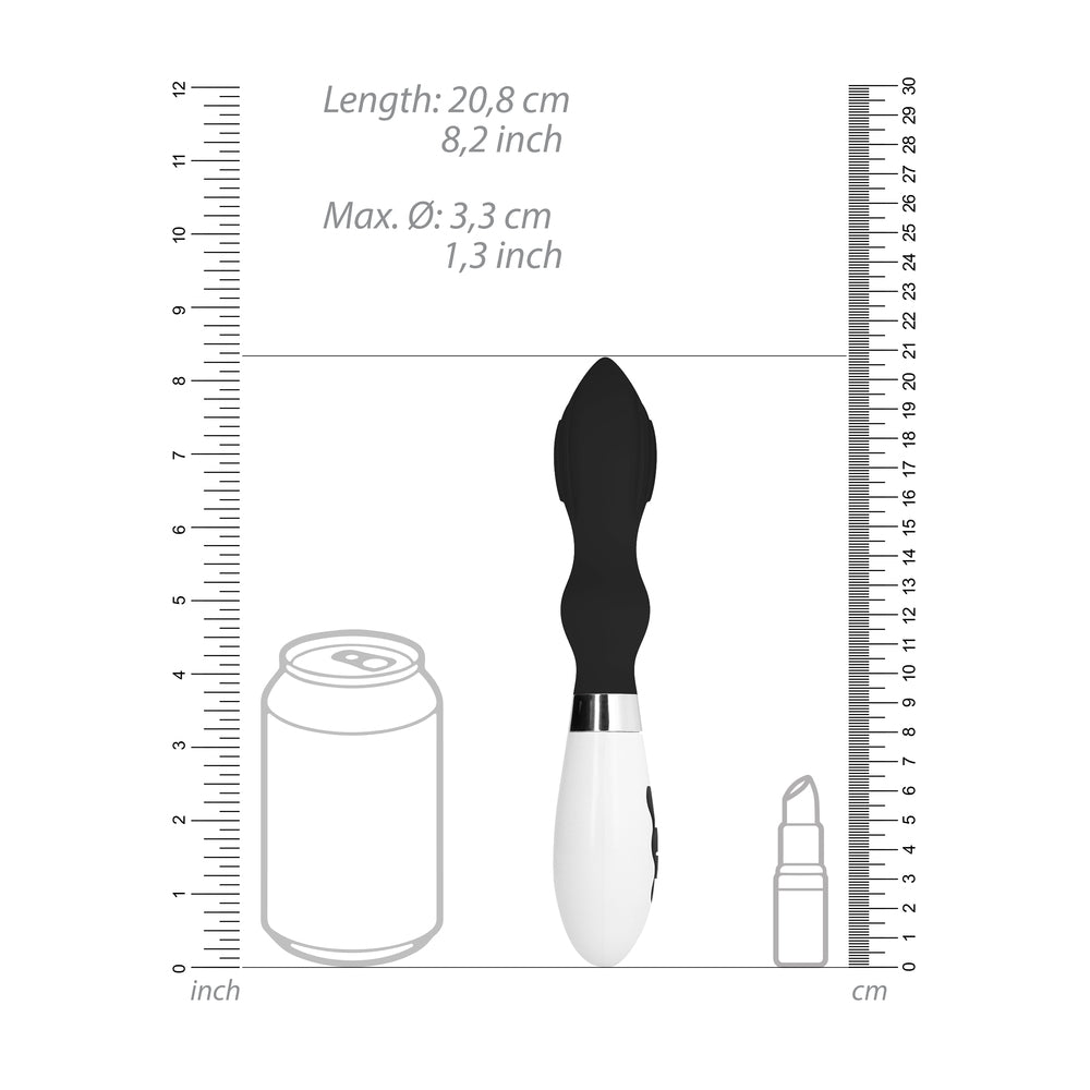 Astraea Rechargeable Vibrator Black | Angle | "sleek design features - angle view"