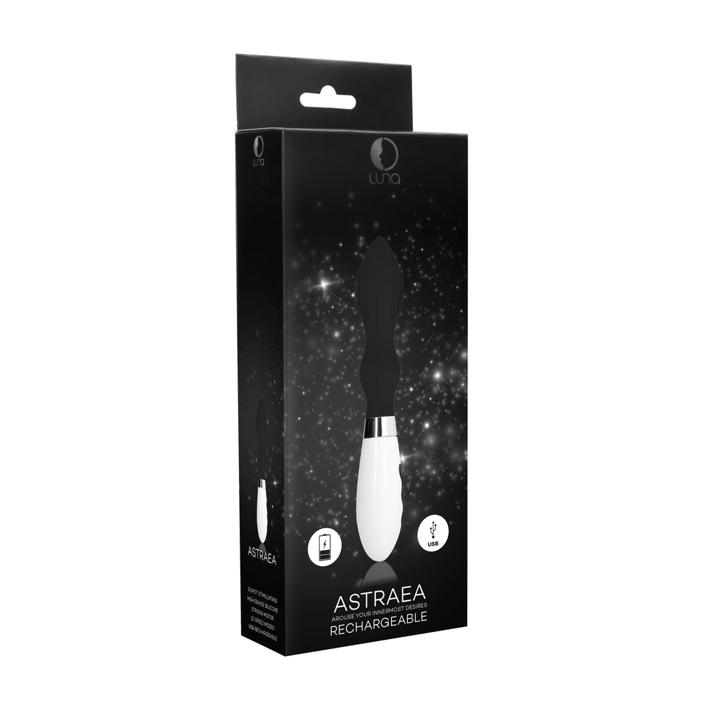 Astraea Rechargeable Vibrator Black | Package | "complete pleasure set - package view"