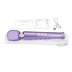 Le Wand Petite Rechargeable Vibrating Massager Violet | Detail | "petite wand controls - detail view"