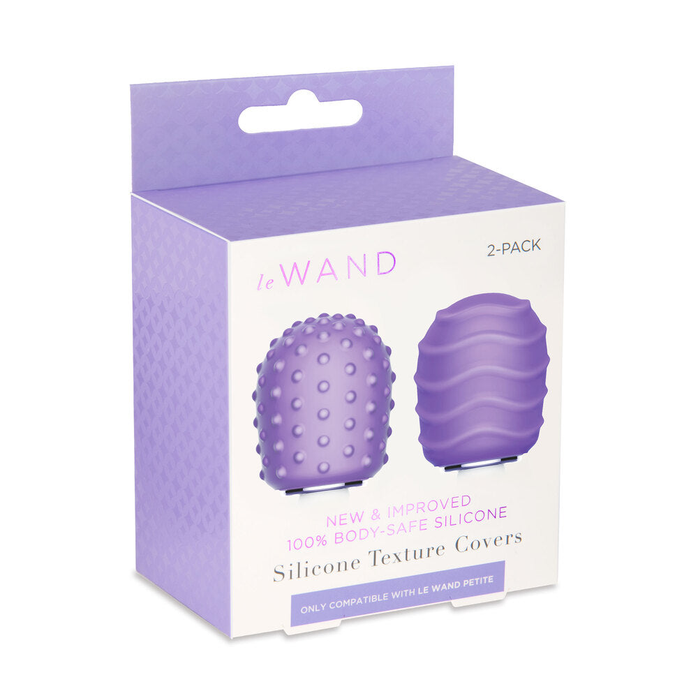 Le Wand Silicone Texture Covers Petitie Wand Attachments | Package | "complete accessory set - package view"