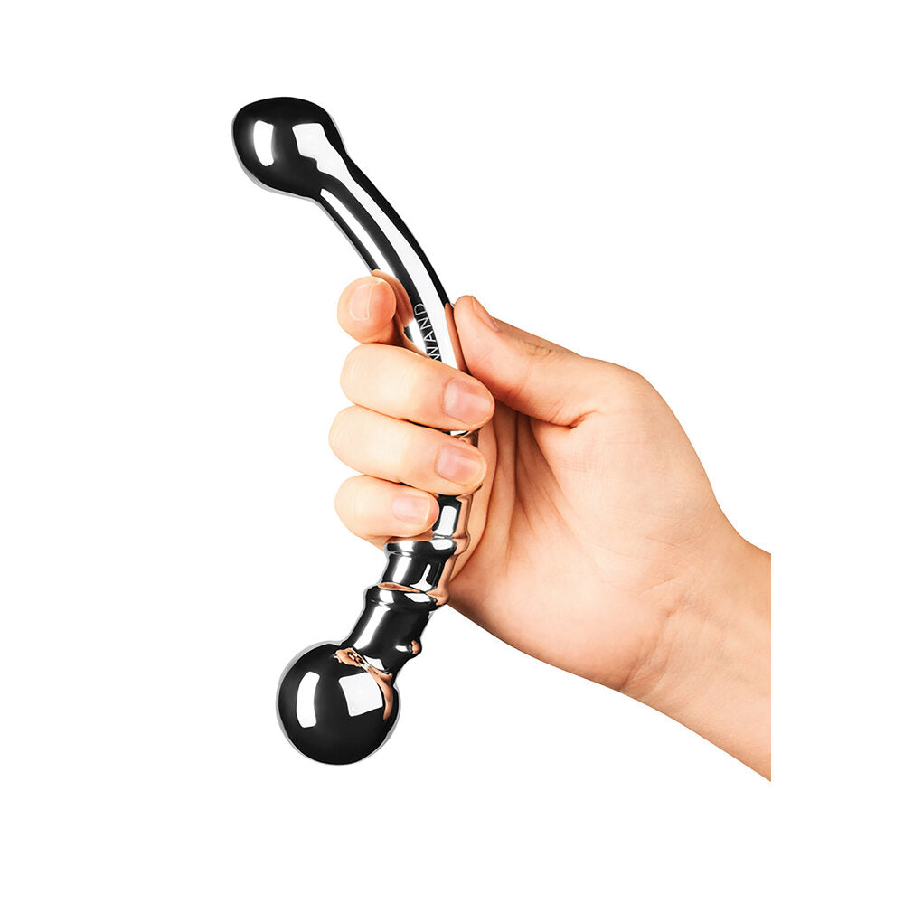 Le-Wand-Bow-Stainless-Steel-Dildo|Side View|"ergonomic design-side view"