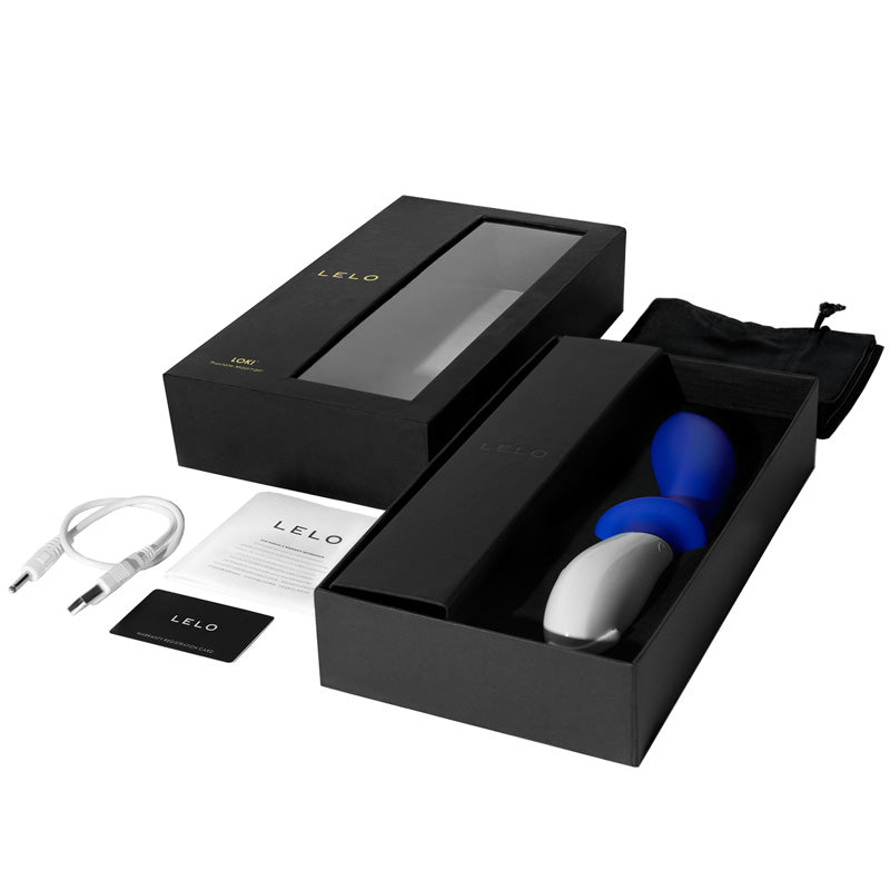 Lelo-Loki-Prostate-Massager-Blue|Side View|"ergonomic design-side view"