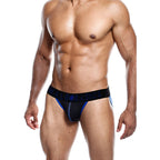 Male Basics Neon Jock Blue|Front View|"neon design-front view"|