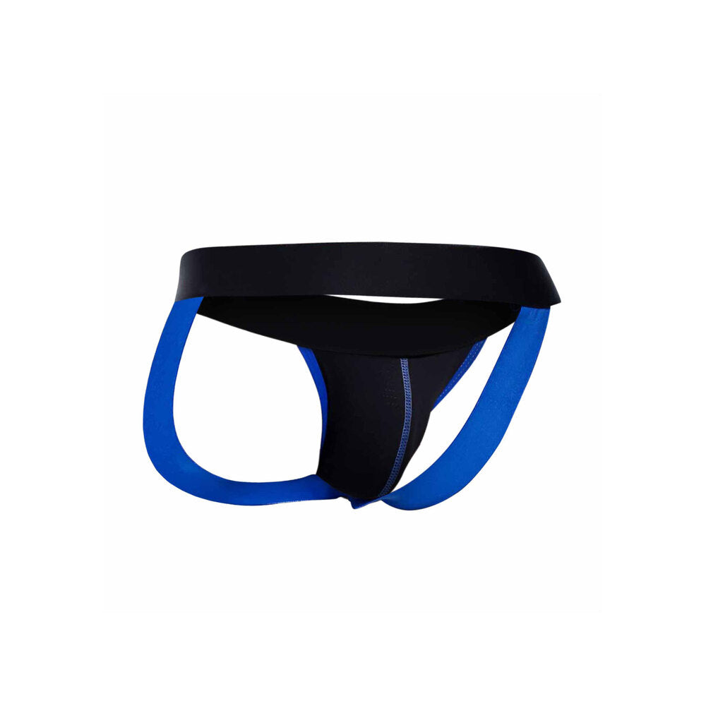Male Basics Neon Jock Blue|Set View|"complete jock set-set view"|