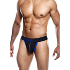 Male Basics Neon Thong Blue|Front View|"neon design-front view"|