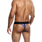 Male Basics Neon Thong Blue|Side View|"thong features-side view"|