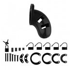 Man Cage 01 Male 3.5 Inch Black Chastity Cage|Side View|"cage detail-side view adult toys direct"|