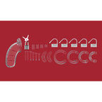 Man Cage 03 Male 4.5 Inch Clear Chastity Cage|Back View|"lock system-back view adult toys direct"|