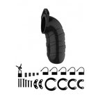 Man Cage 05 Male 5.5 Inch Black Chastity Cage|Side View|"cage detail-side view adult toys direct"|