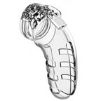 Man Cage 06 Male 5.5 Inch Clear Chastity Cage|Front View|"clear cage system-front view adult toys direct"|