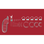 Man Cage 06 Male 5.5 Inch Clear Chastity Cage|Side View|"cage detail-side view adult toys direct"|