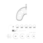 Man Cage 10 Male 3.5 Inch Clear Chastity Cage With Anal Plug|Back View|"lock system-back view adult toys direct"|