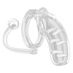 Man Cage 11 Male 4.5 Inch Clear Chastity Cage With Anal Plug|Front View|"clear combo system-front view adult toys direct"|