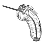 Man Cage 16 Male 4.5 Inch Clear Chastity Cage With Urethal Sound|Front View|"chastity cage-front view"|