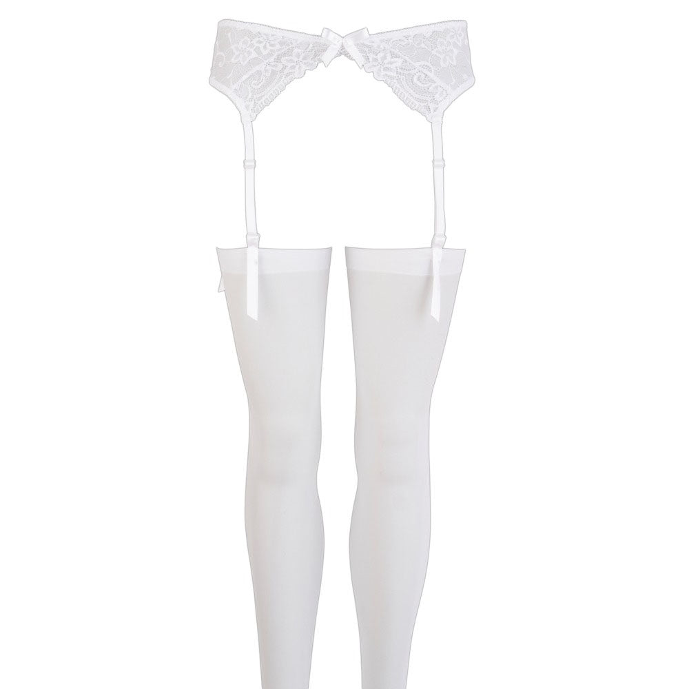 NOXQSE Suspender Set White|Back View|"white suspender set - back view"