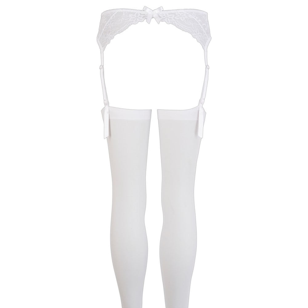 NOXQSE Suspender Set White|Detail View|"white suspender set - detail view"