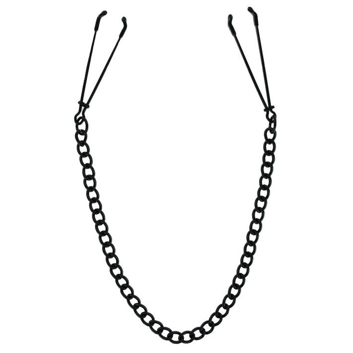 Master Series Reign Noir Black Nipple Tweezer Clamps|Front View|"nipple clamps-front view"|