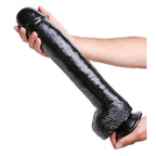 XR The Black Destroyer Huge Suction Cup Dildo|Side View|"huge black dildo - side view"