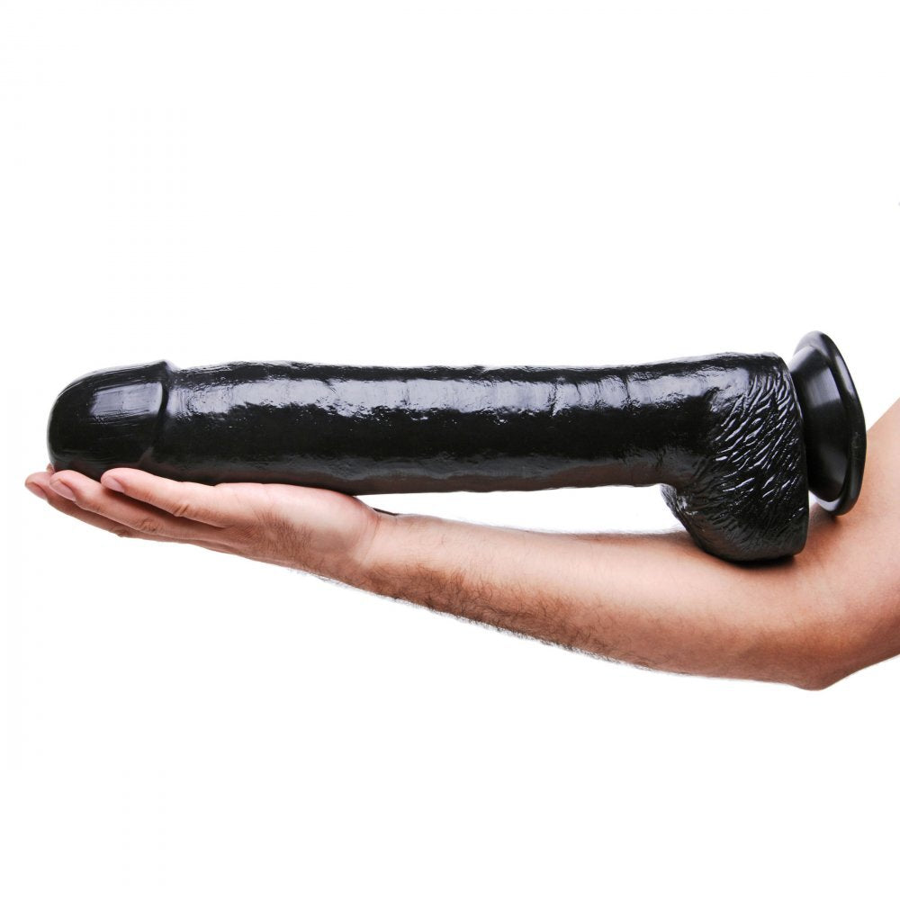 XR The Black Destroyer Huge Suction Cup Dildo|Back View|"huge black dildo - back view"