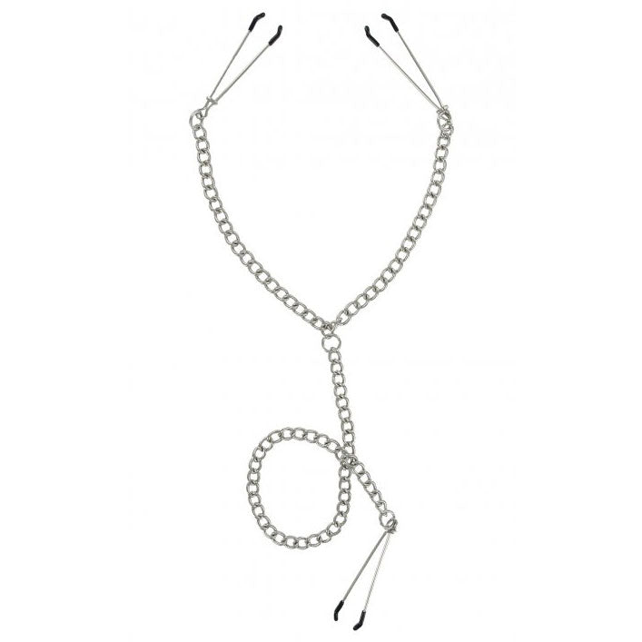 Master Series Nipple To Clit Tweezer Clamp Set|Front View|"tweezer clamps-front view"|