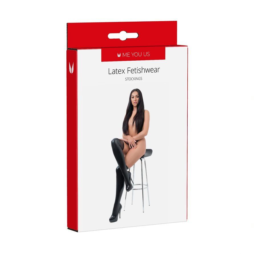 Me You Us Latex Fetishwear Stockings|Side View|"stocking features-side view"|