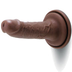 Me You Us Bulbous Head Ultra Cock 6 Inch Dildo Flesh Brown|Side View|"texture detail - side view"